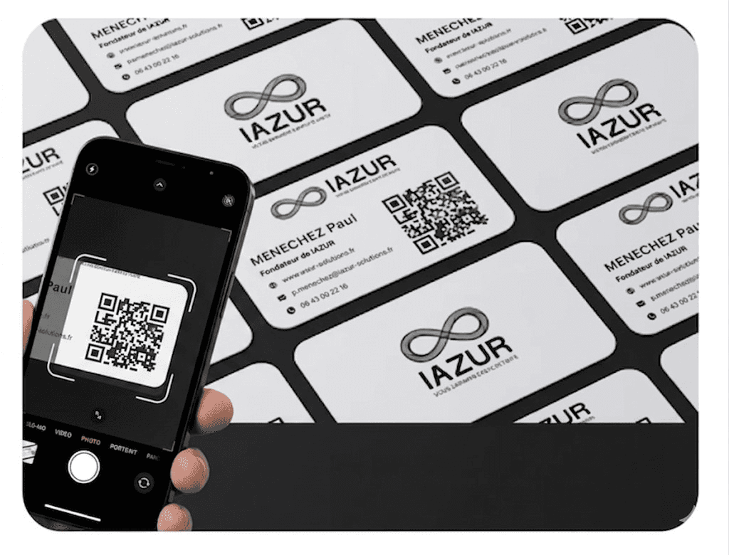 Scan du QR code sur la carte IAZUR avec un smartphone